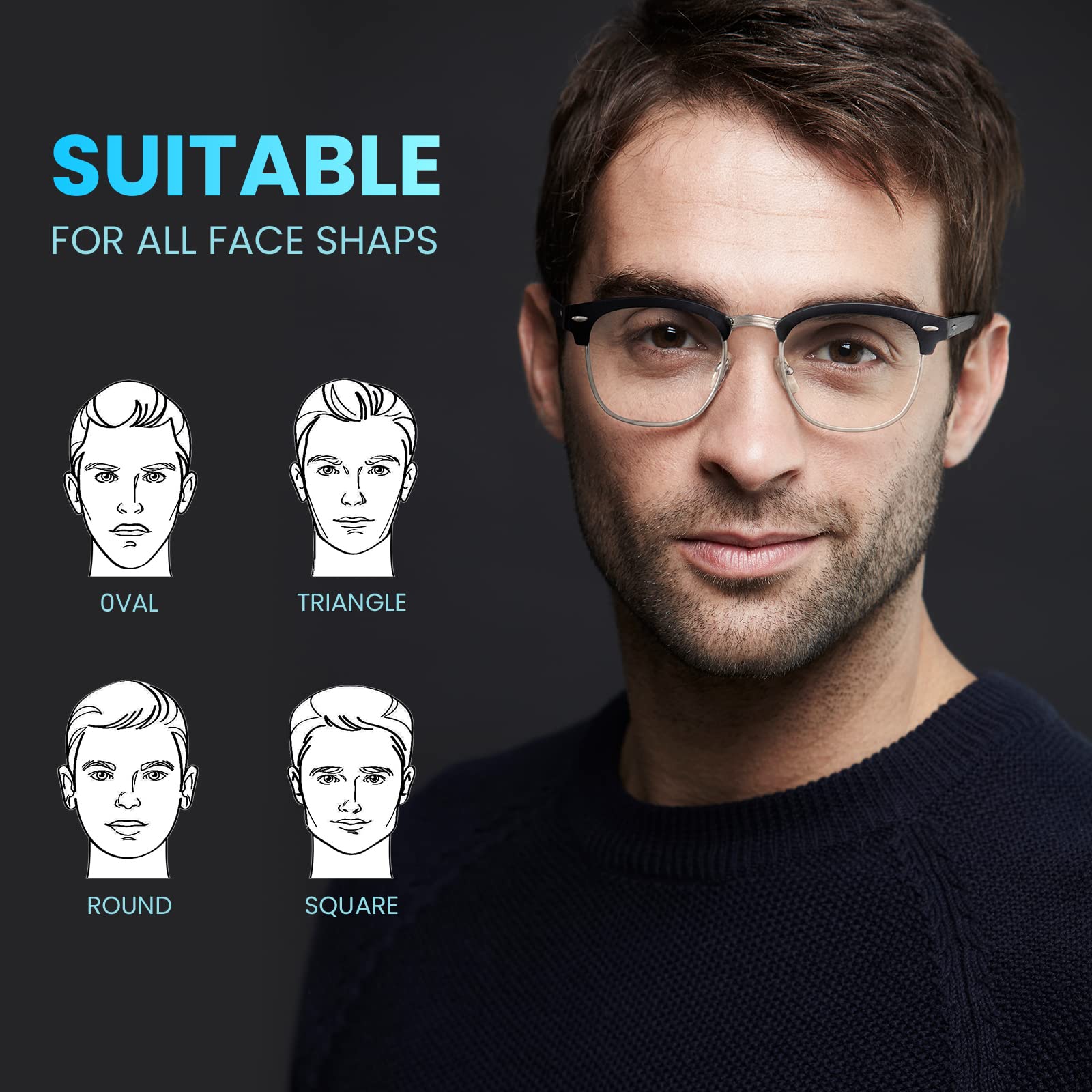 Racico Blue Light Blocking Glasses for Men & Women - Anti-Blue Ray Gaming & Computer Glasses for Eye Protection