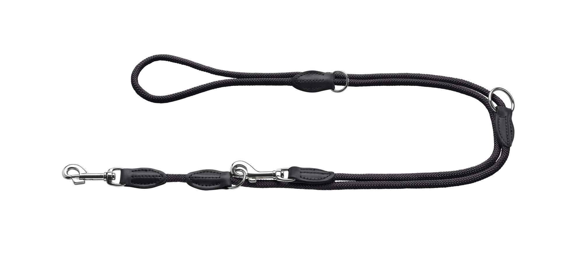HUNTER Freestyle Adjustable Dog Leash - 8mm Thick 200cm Long Reflective Pet Lead for Medium Large Dogs - Perfect for Walking, Training & Outdoor Adventures (Black)