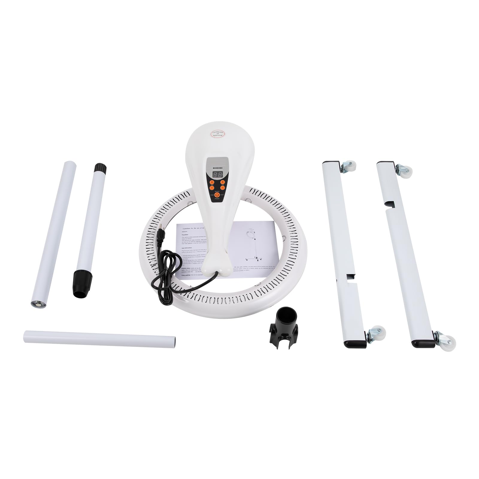 Professional 950W Hair Dryer with Adjustable Height Stand - 80℃/176℉ Temperature Control & 360° Rotation for Salon & Home Use - White | Perfect for Styling, Blowouts & Salon-Quality Results at Home