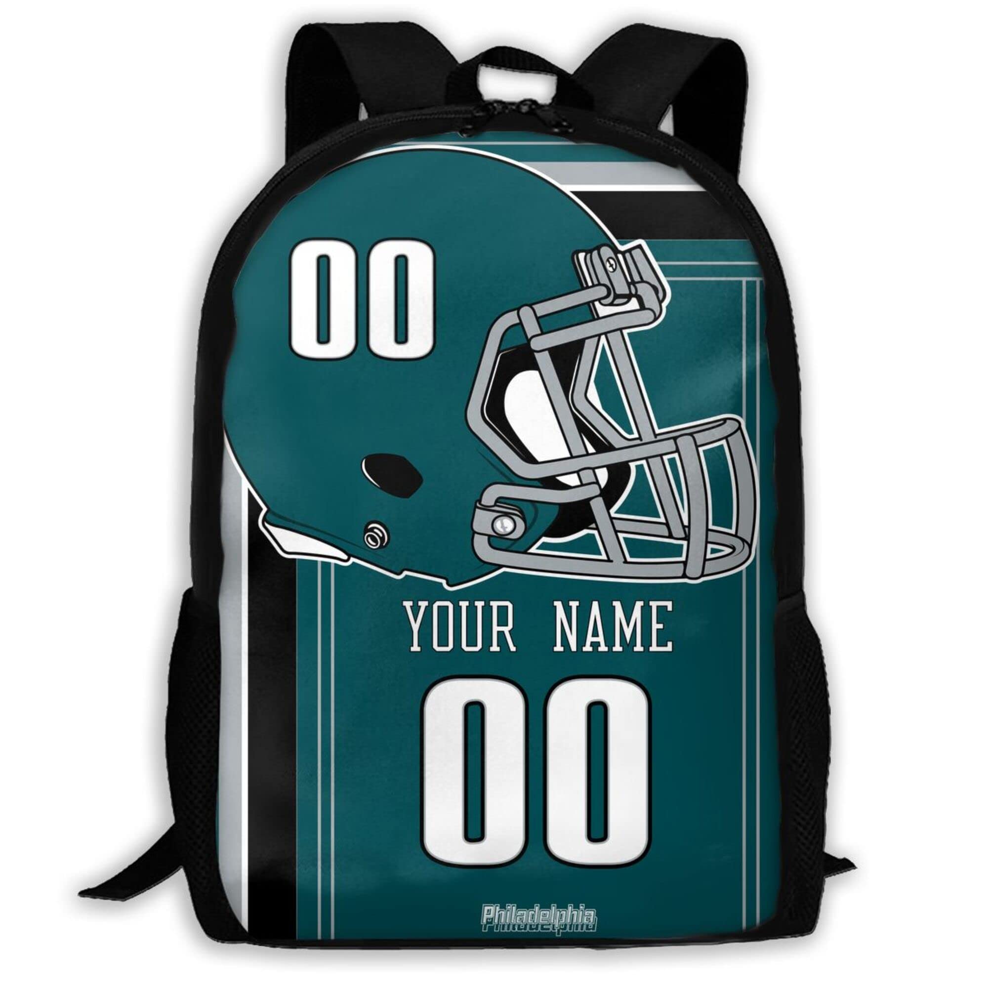Custom Philadelphia Eagles Backpack - Personalized with Name & Number - High Capacity Durable Fan Gift for Kids, Men & Women - Perfect for School, Travel & Game Day