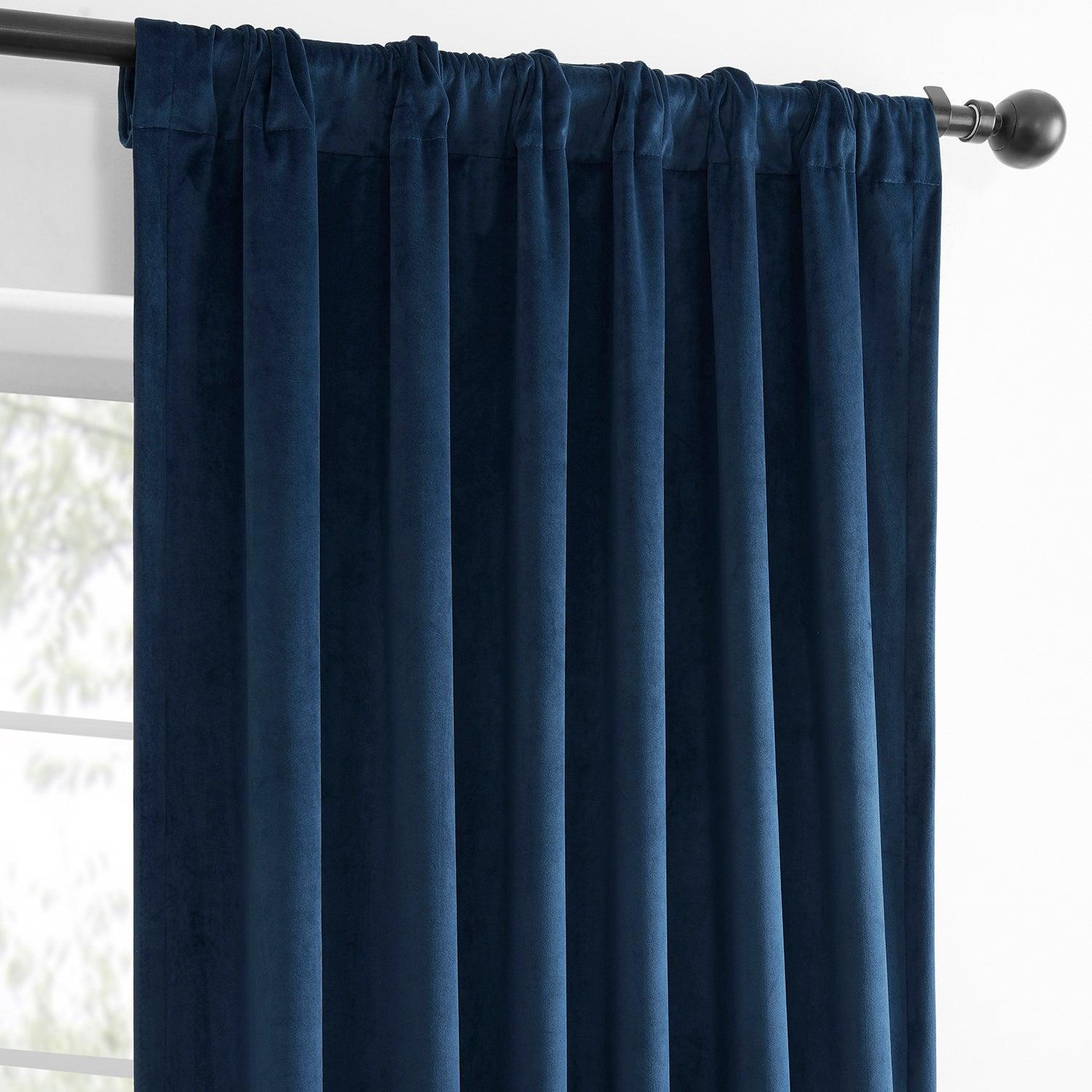 Deep Cobalt Blue Blackout Curtains - 2 Panels Set for Bedroom & Living Room - Soft Velvet Fabric for Light Blocking & Noise Reduction - Perfect for Home Theater, Nursery & Shift Workers