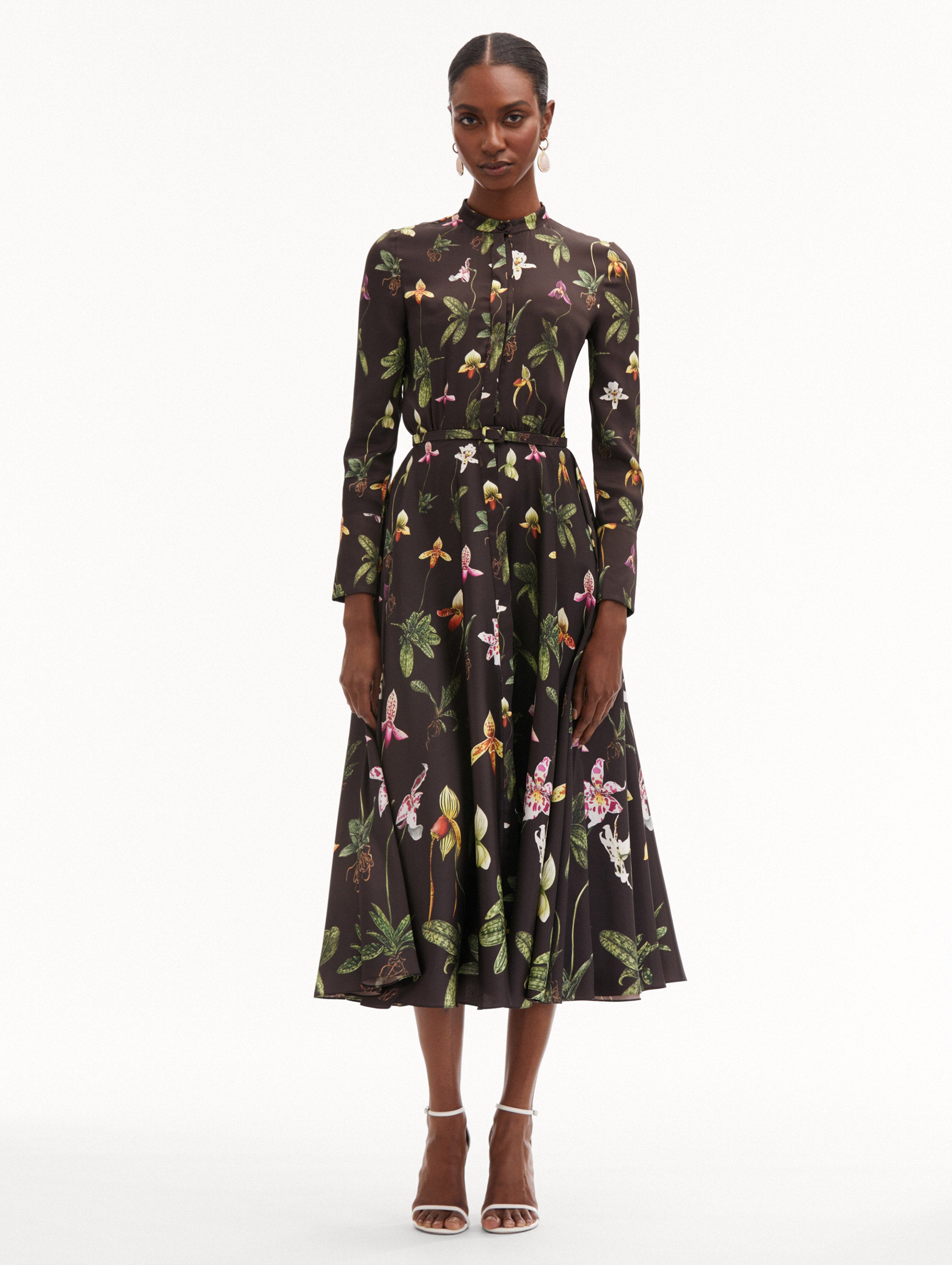Elegant Orchid Silk Twill Dress for Women - Flowy Summer Maxi Dress with V-Neck & Side Slit - Perfect for Weddings, Parties & Special Occasions