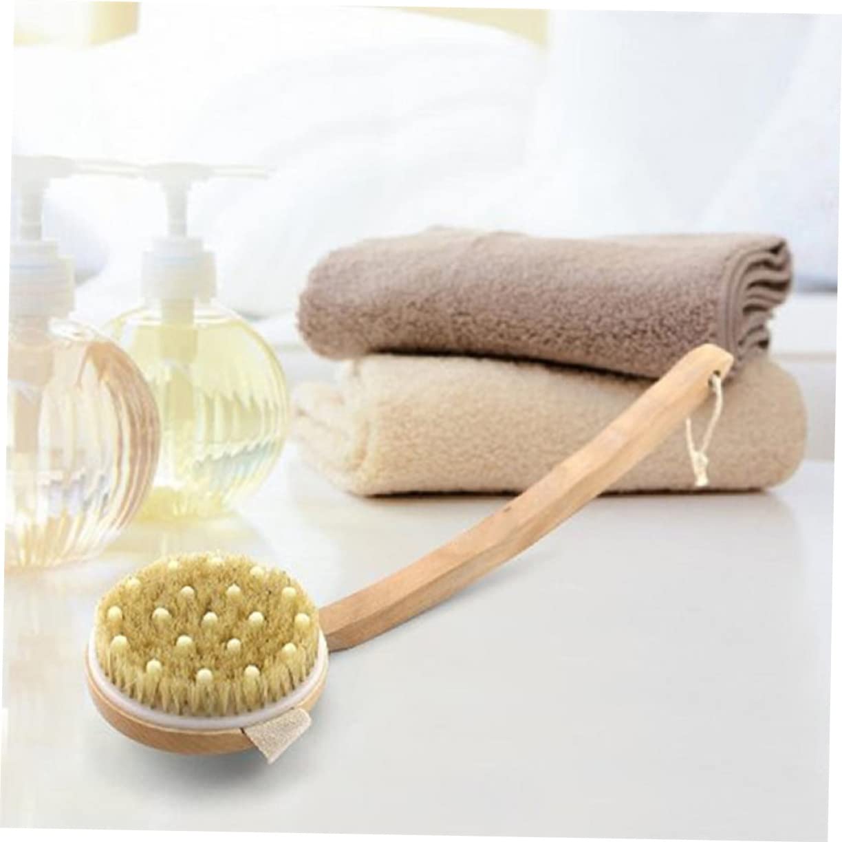 Exfoliating Wooden Body Brush with Medium Bristles for Feet & Legs - Cabilock Massage Bath Brush for Smooth Skin & Relaxation - Perfect for Shower, Spa & Home Use