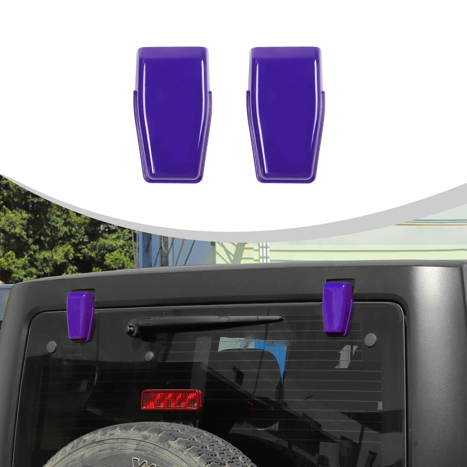 Jeep JK Rear Window Hinge Covers (Right & Left) - Tailgate Rear Door Hinge Protector for 2007-2018 Jeep Wrangler JK JKU - Exterior Accessories (Purple, 2-Pack) - Enhance Style & Protect from Scratches & Rust