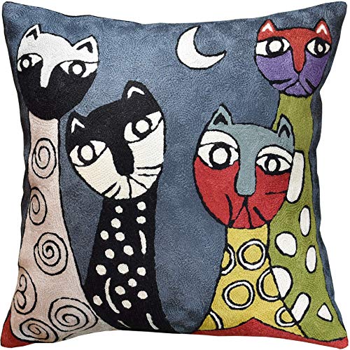 Dark Grey Cats Pillow