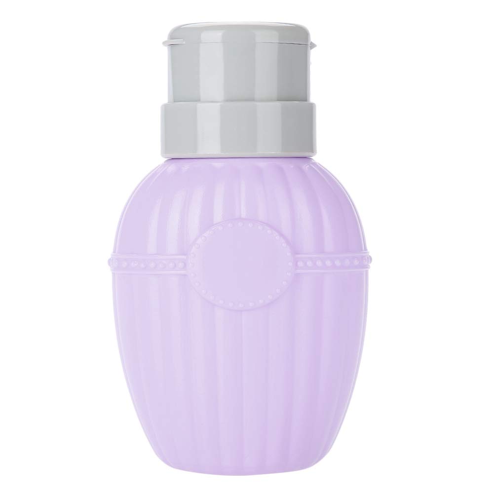 Refillable 230ml Nail Polish Remover Pump Bottle - Empty Liquid Dispenser for Nail Art, Shampoo & Toiletries | Travel-Friendly Purple Container for Salon, Home & On-the-Go Use