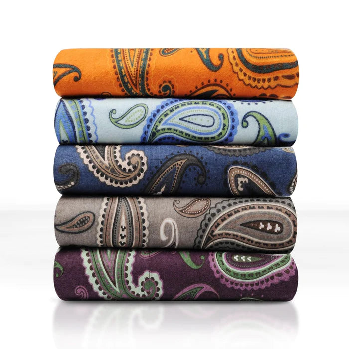 Soft Cotton Flannel Paisley 2-Piece Pillowcase Set - Luxury Bedding for Cozy Nights & Home Decor