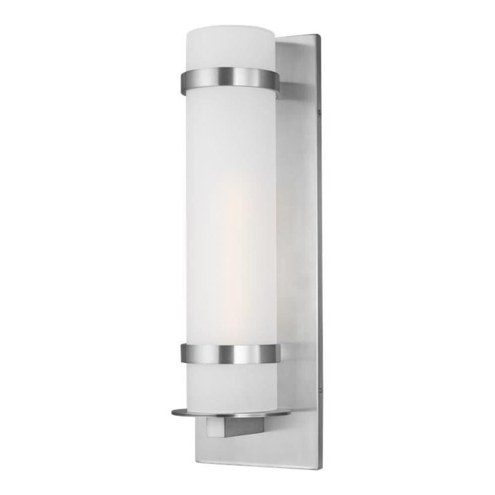 Large 1 Light Outdoor Wall Lantern - Satin Aluminum Finish - Modern Exterior Lighting Fixture with Incandescent Bulb - Perfect for Porch, Patio & Garden Decor (Model: 73-Bel-4314970)