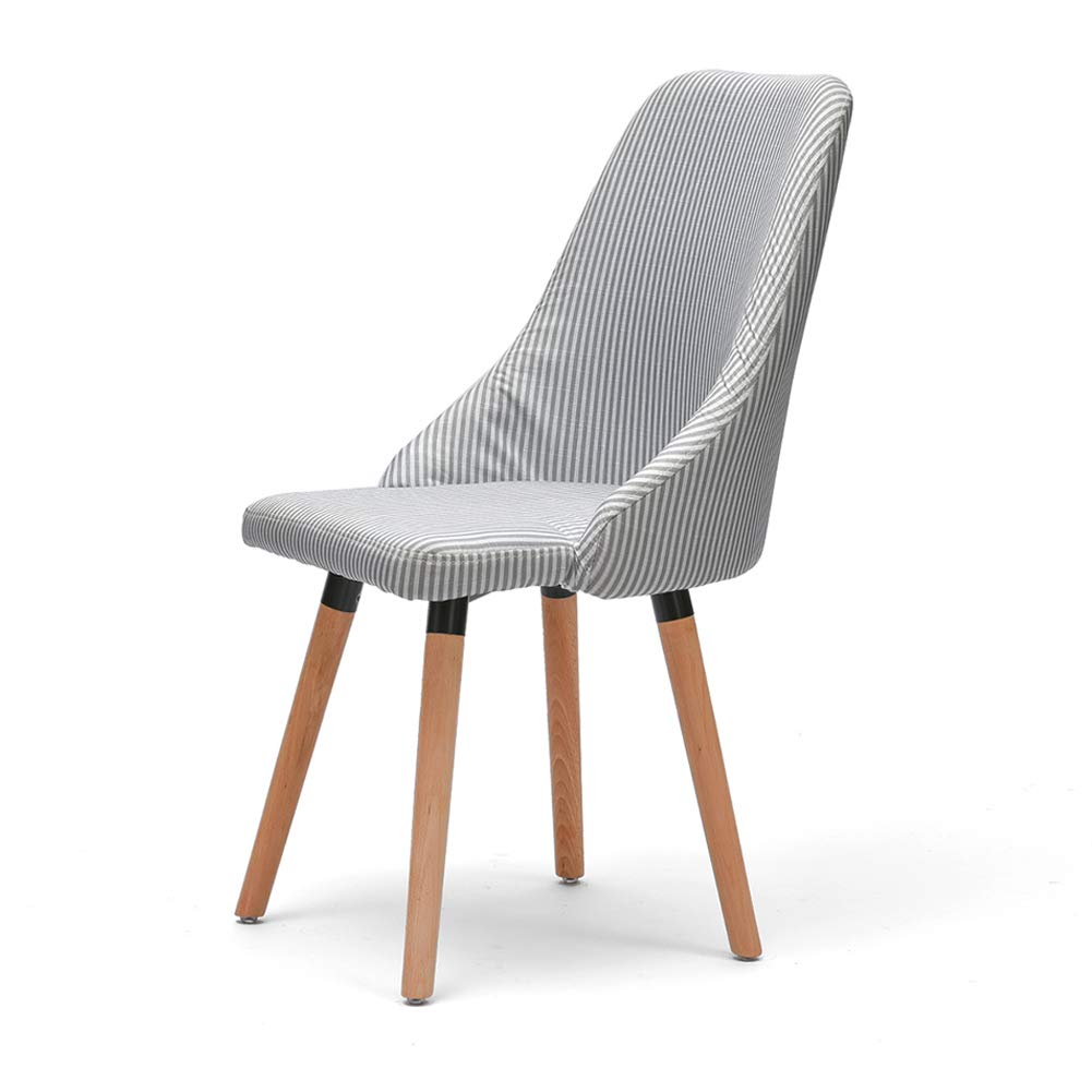 Vintage Mid Century Modern Dining Chair - Solid Wood Legs with Breathable Cotton Linen Cushion, Retro Side Chair for Cafe, Restaurant, Living Room, Study & Home Decor | Comfortable Seating for Relaxing, Dining & Working