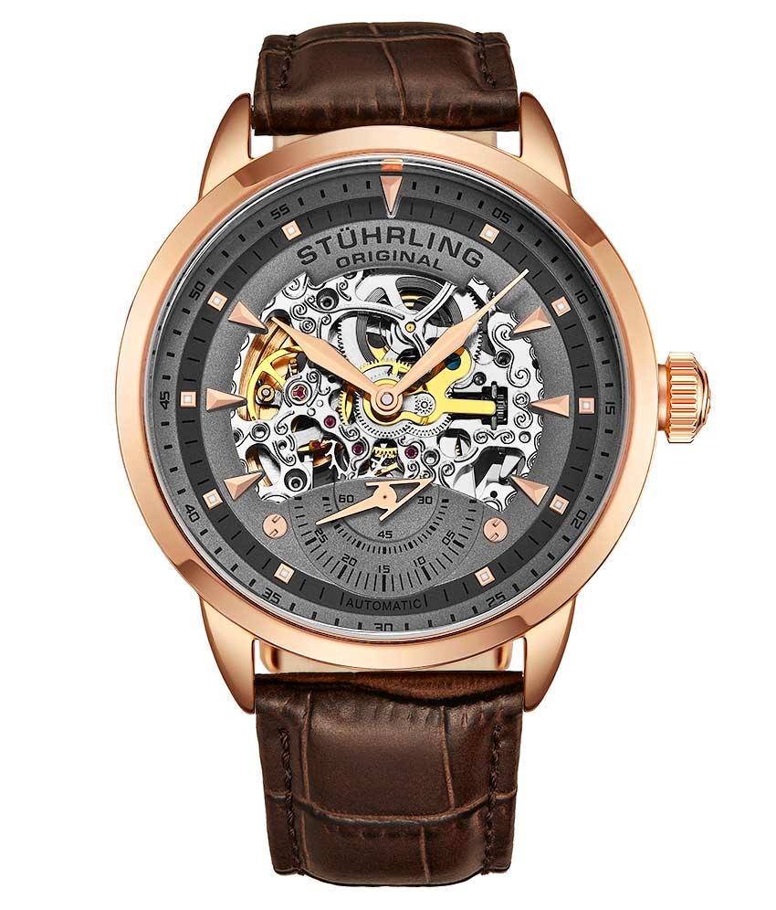 Executive 133 Automatic 44mm Skeleton Watch for Men - Luxury Stainless Steel Mechanical Timepiece - Perfect for Business, Formal Events & Gift Giving