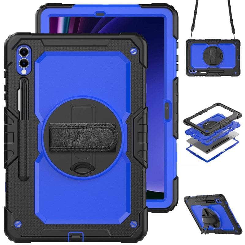 Samsung Galaxy Tab S9 Ultra Shockproof Case with Adjustable Shoulder Strap - Protective Cover for Travel, Work & Outdoor Activities