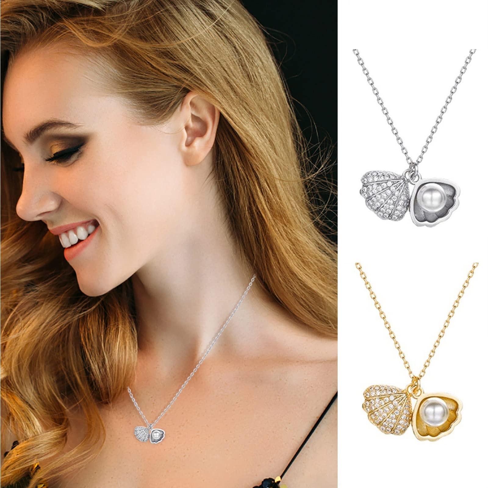 2024 Fashion Shell Pearl Necklace for Women - Elegant Dainty Choker Gold Necklace Jewelry | Perfect Gift for Her, Birthday, Anniversary & Special Occasions