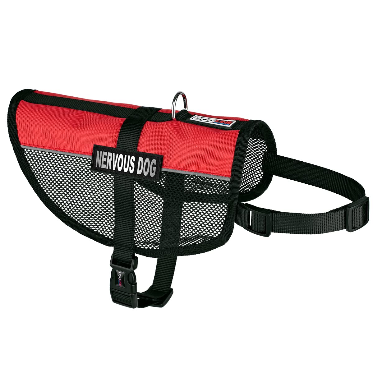 Dogline MaxAire Cooling Vest for Anxious Dogs - Adjustable Harness with Removable Patch & Reflective Strips - Fits Puppies to Large Dogs (17-21 Inch Girth) - Red - Perfect for Summer Walks, Training & Outdoor Adventures