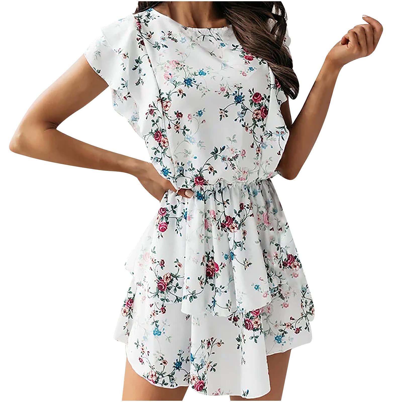 Tiehua Women's Summer Dresses 2023 - Floral Ruffle Sundress & Sunflower Print Dress, Casual to Formal Spring Dresses for Beach, Wedding, Party & Office Wear