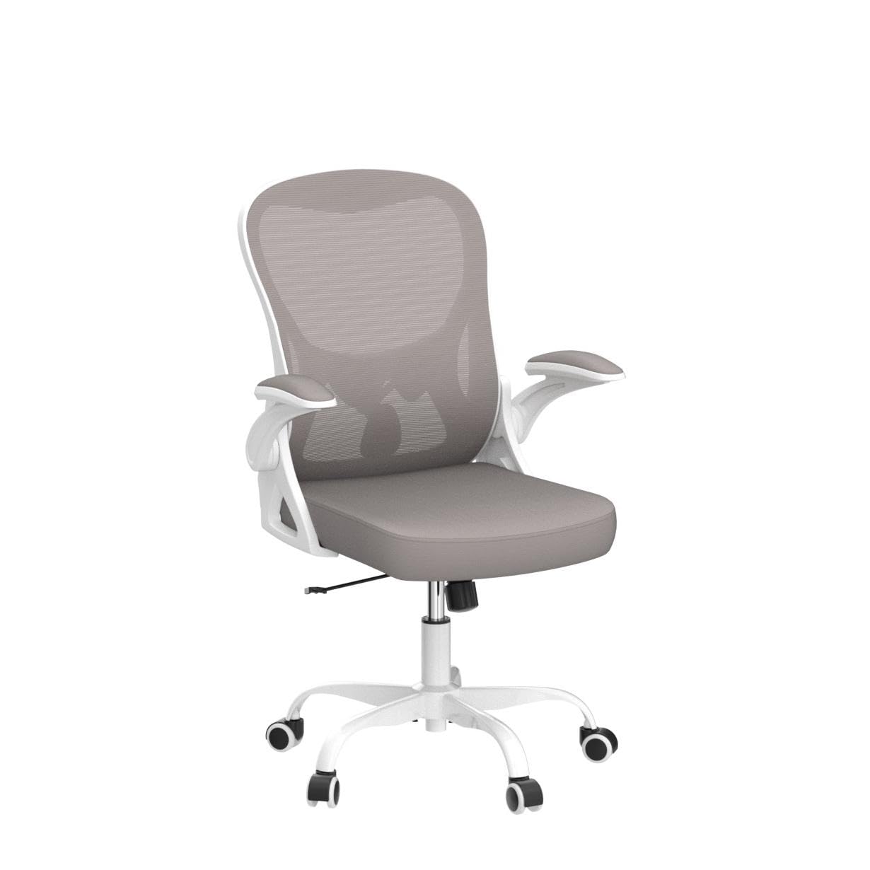 Ergonomic Mesh Office Chair with Adjustable Lumbar Support - Breathable Mid Back Computer Desk Chair, Swivel Task Chair with Flip-Up Armrests for Home & Office Use - Perfect for Long Work Hours & Gaming Sessions (Gray)