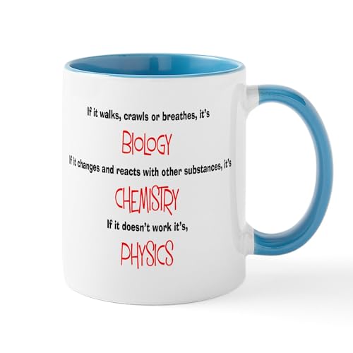 White/Blue Inside - Funny PHYSICS 1 Mugs