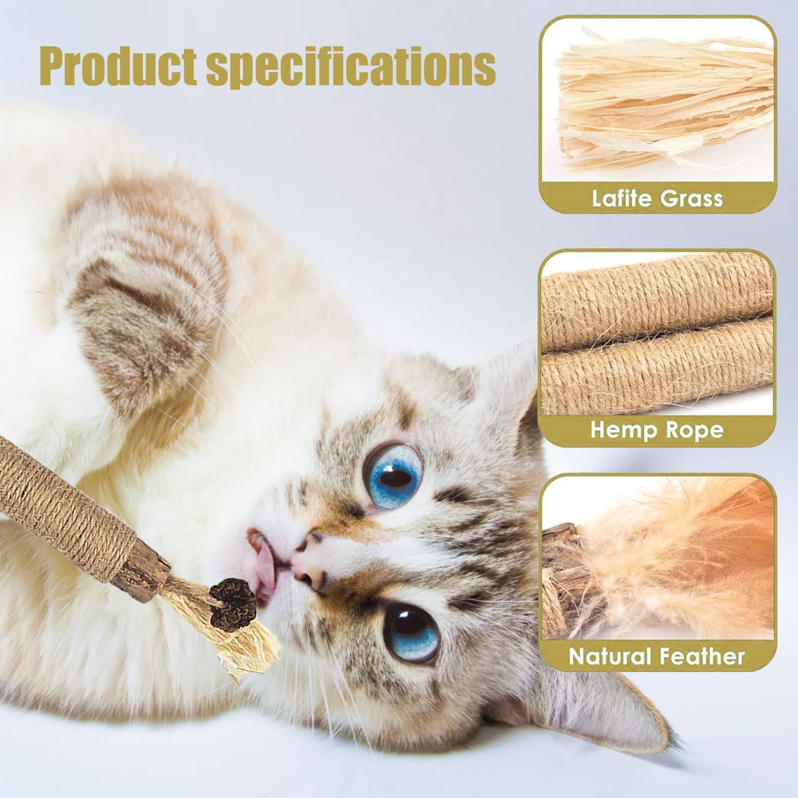 6 Pack Natural Silvervine Sticks for Kittens - Cat Teething Toys, Dental Chew Sticks for Teeth Cleaning, Catnip Chew Toys for Indoor Cats - Helps with Teething, Stress Relief & Oral Health (Great for Kittens & Adult Cats)