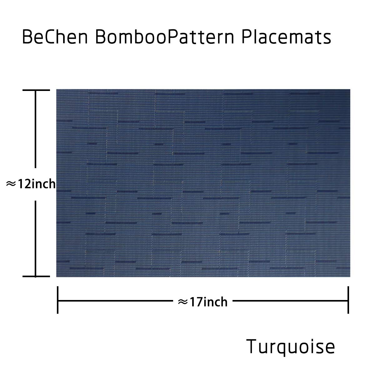 Washable Vinyl Placemats Set of 4 - Navy Blue Woven Table Mats for Dining, Kitchen & Outdoor Use - Easy to Clean & Durable Tableware Decor
