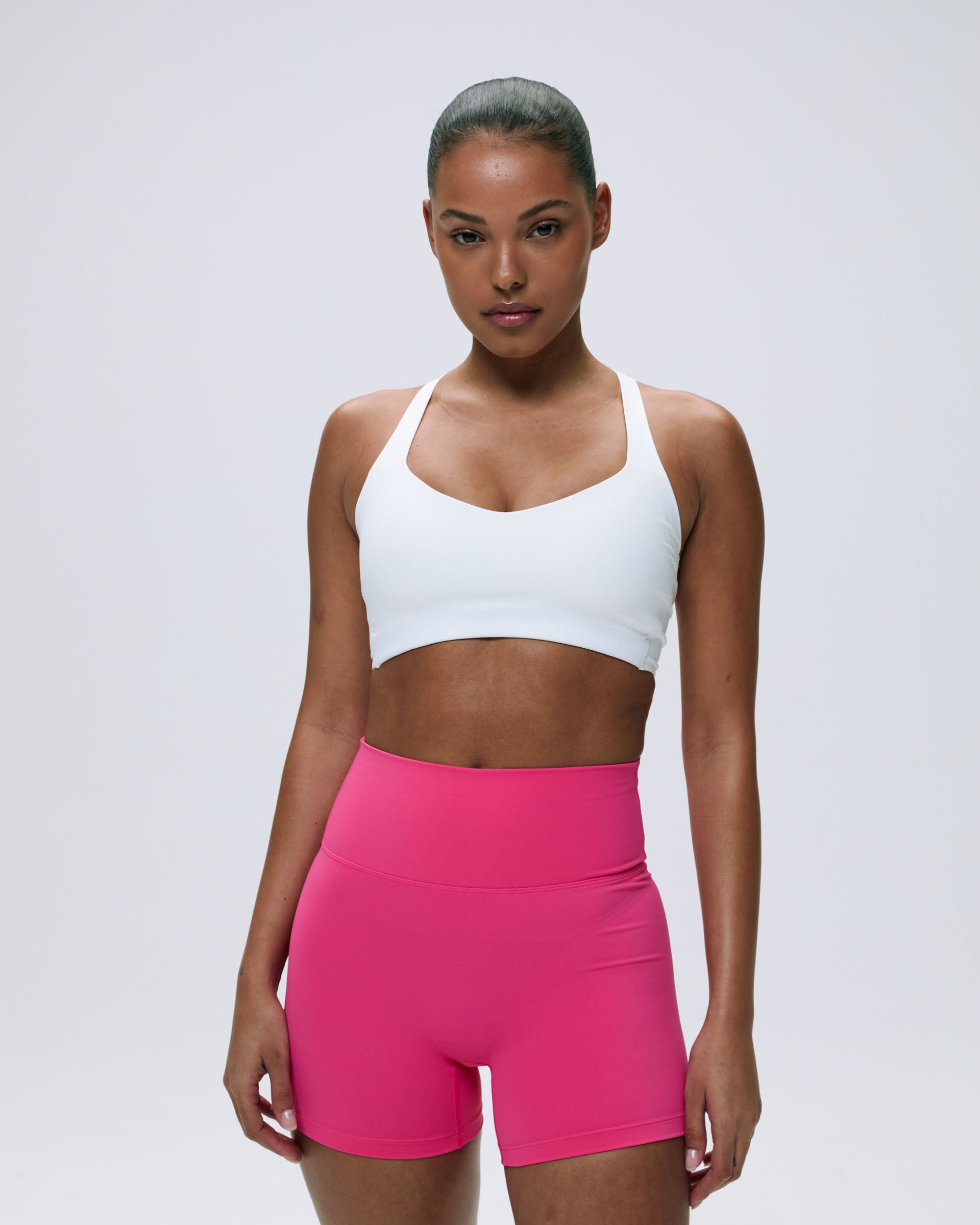 Ultimate Racer Cut Out Bra - White Sports Bra for Women | High Support Workout, Yoga & Running | Breathable & Comfortable Activewear