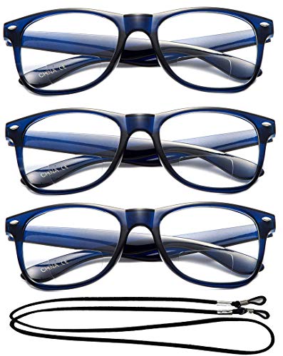 Bifocal 3 Pack - Blue-with 1 Lanyard