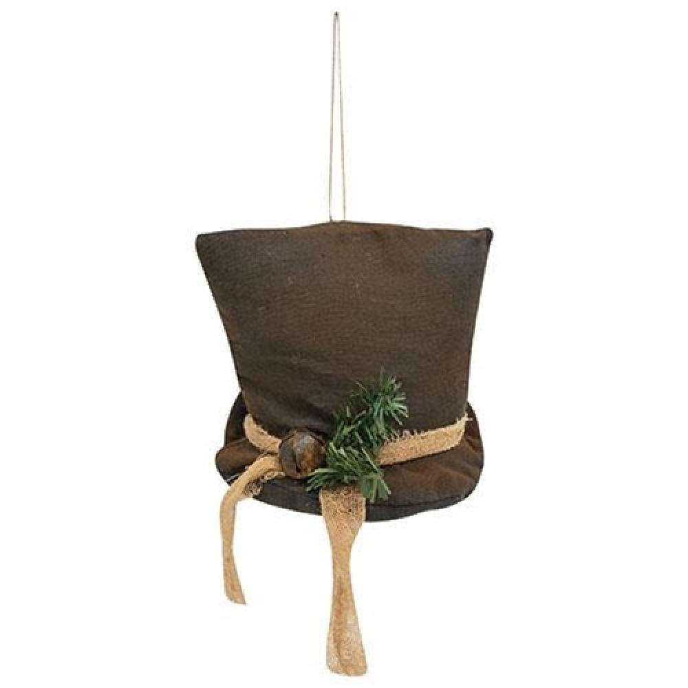 Vintage Primitive Top Hat Christmas Ornament - Rustic Holiday Decor for Tree, Mantel & Festive Home Decorations