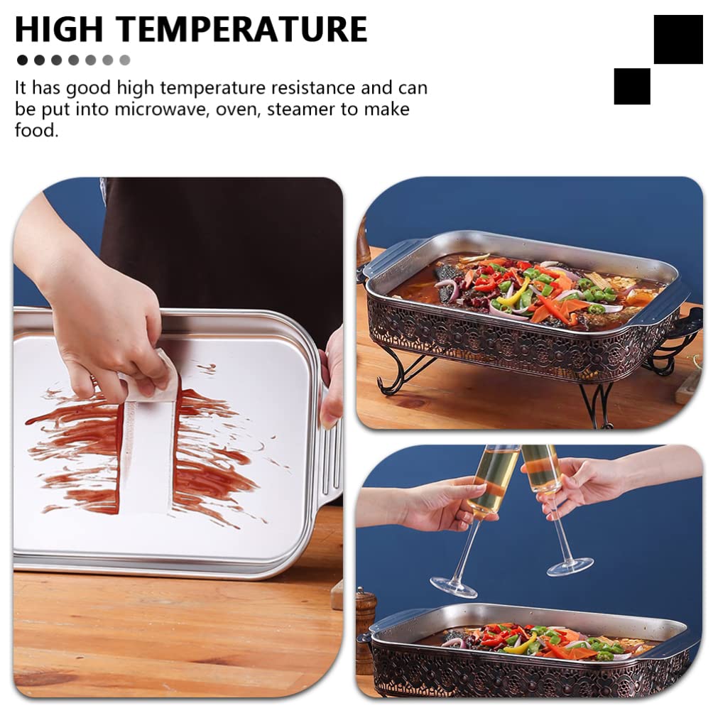 DOITOOL Stainless Steel Rectangular BBQ Gas Grill Griddle Pan - Outdoor Camping & Backyard Cooking for Charcoal & Gas Grills - Perfect for Picnics, Tailgating & Patio Parties