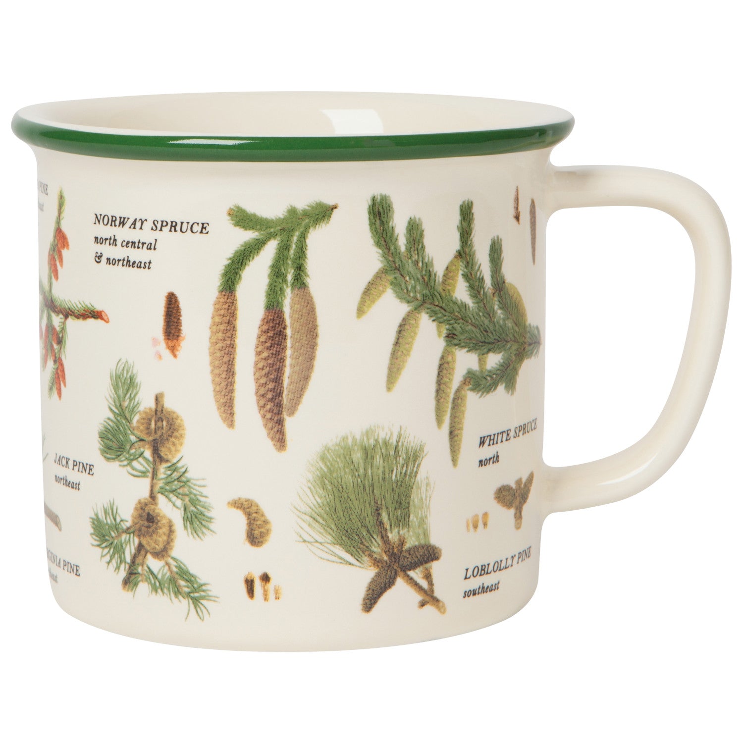 Heritage Pinecone Design Ceramic Coffee Mug - 12oz Handcrafted Stoneware Cup for Hot & Cold Drinks - Perfect for Home, Office, Camping Gifts