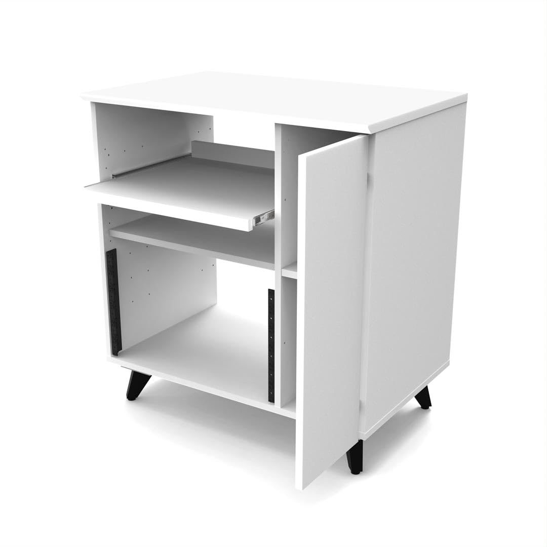 White Modular Side Rack - Space-Saving Storage Solution for Kitchen, Bathroom & Garage Organization