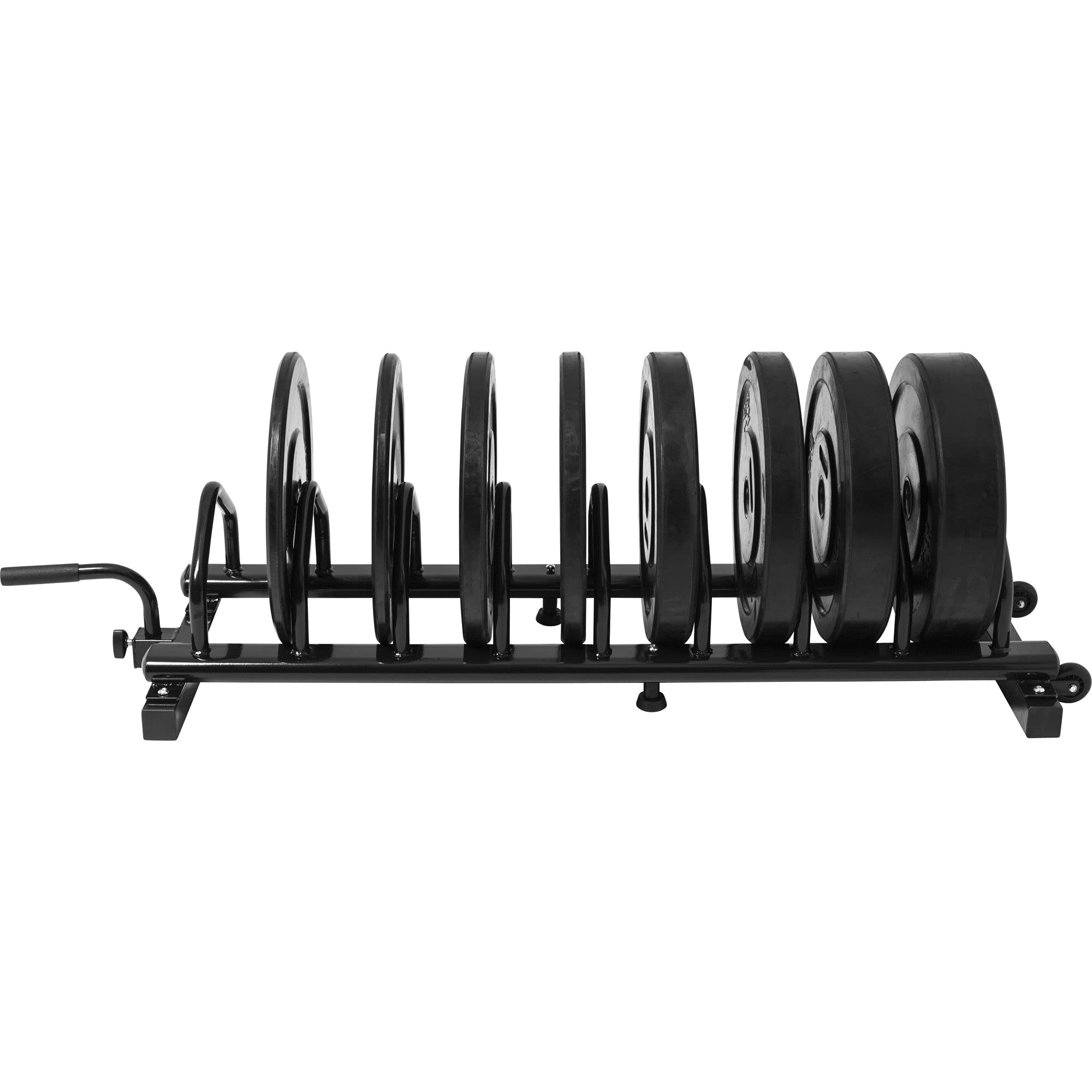 Adjustable Mobile Weight Plate Storage Rack - Universal Bumper Plate Organizer for Home & Gym Workouts