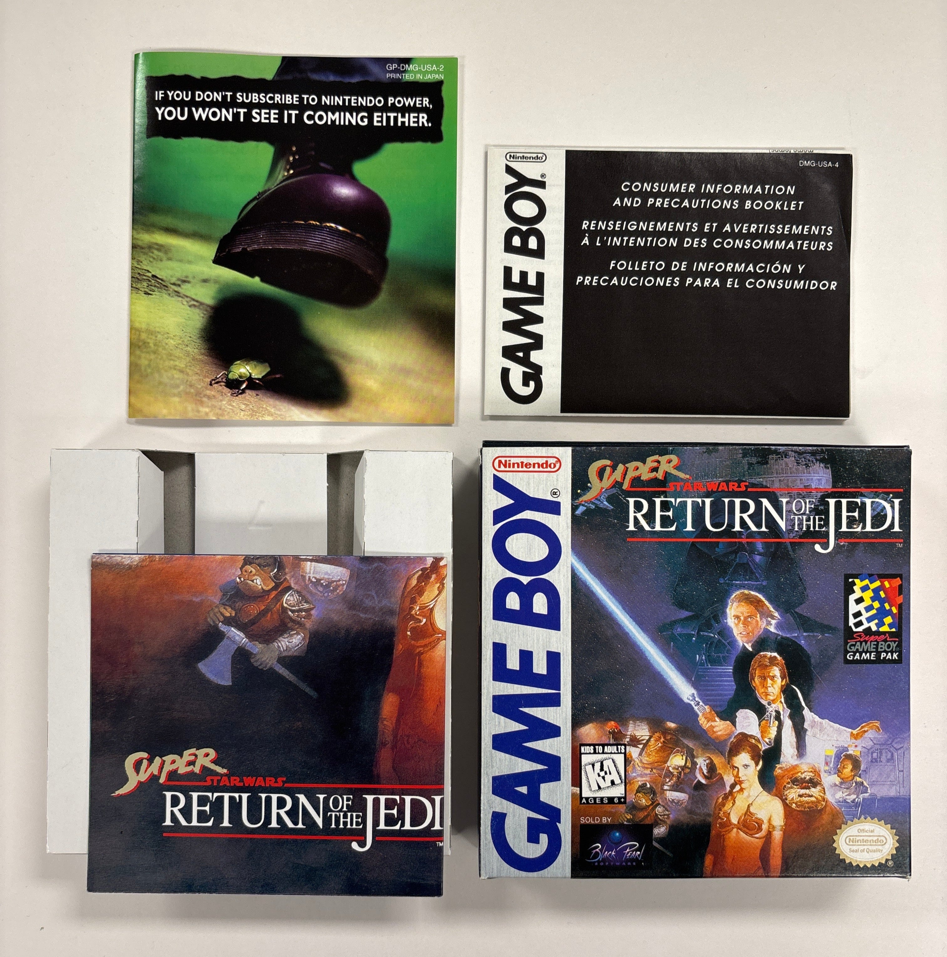 Super Star Wars: Return of the Jedi Game Boy Box & Inserts Only (No Game or Manual) - Perfect for Collectors & Display