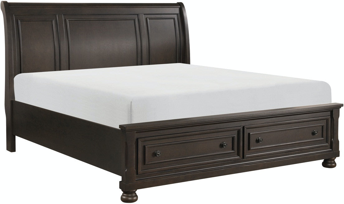 Begonia King Platform Bed with Footboard Storage - Modern Bed Frame with Underbed Storage - Perfect for Small Spaces & Master Bedrooms