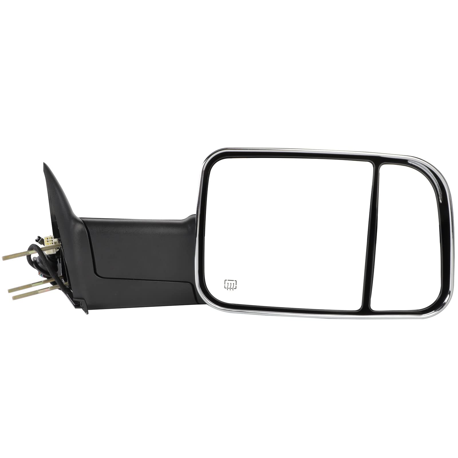 1998-2001 Dodge Ram 1500/2500/3500 Truck Towing Mirrors - Power Heated Side Mirrors with Turn Signal & Chrome Cap (Pair) - Perfect for Towing, Highway Driving & Night Visibility