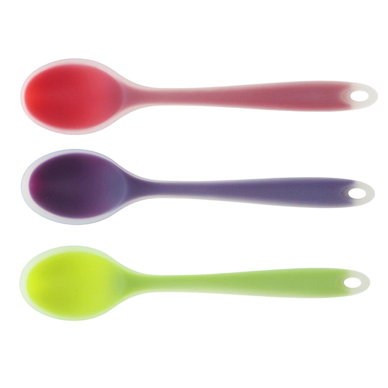 3-Piece Semi-Transparent Silicone Spoon Set - Soup, Coffee & Tea Measuring Spoons for Kitchen, Baking & Coffee Bar Use