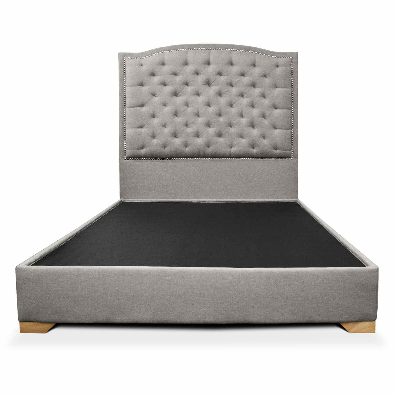 Lawrence Gray Bed Base 120x30cm for Semi-Double Mattress 120x190cm with Headboard - Perfect for Small Bedrooms, Guest Rooms & Modern Home Decor