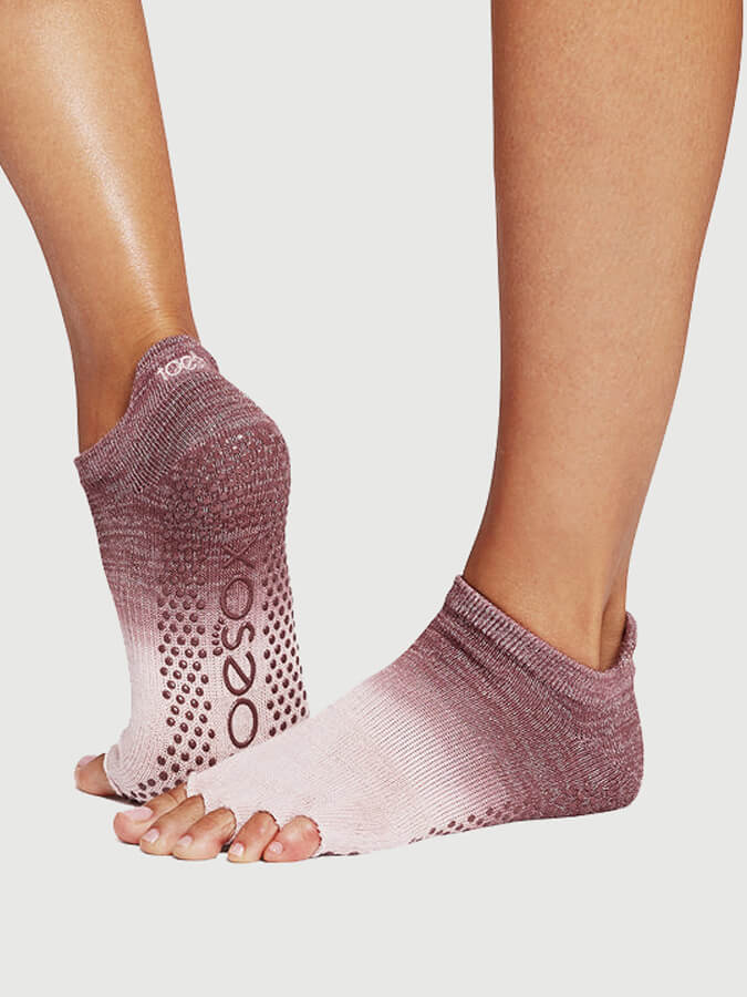 ToeSox Low Rise Half Toe Grip Socks for Women - Non-Slip Yoga Socks with Toe Separation - Perfect for Yoga, Pilates, Barre & Home Workouts
