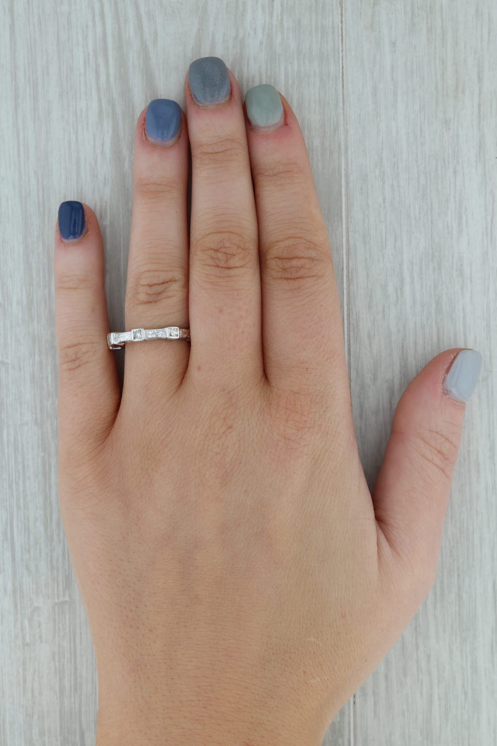 0.40ctw Diamond Eternity Ring in 14k White Gold - Floral Wedding Band, Stackable Ring Size 6 - Perfect for Anniversary Gifts, Bridal Jewelry & Special Occasions