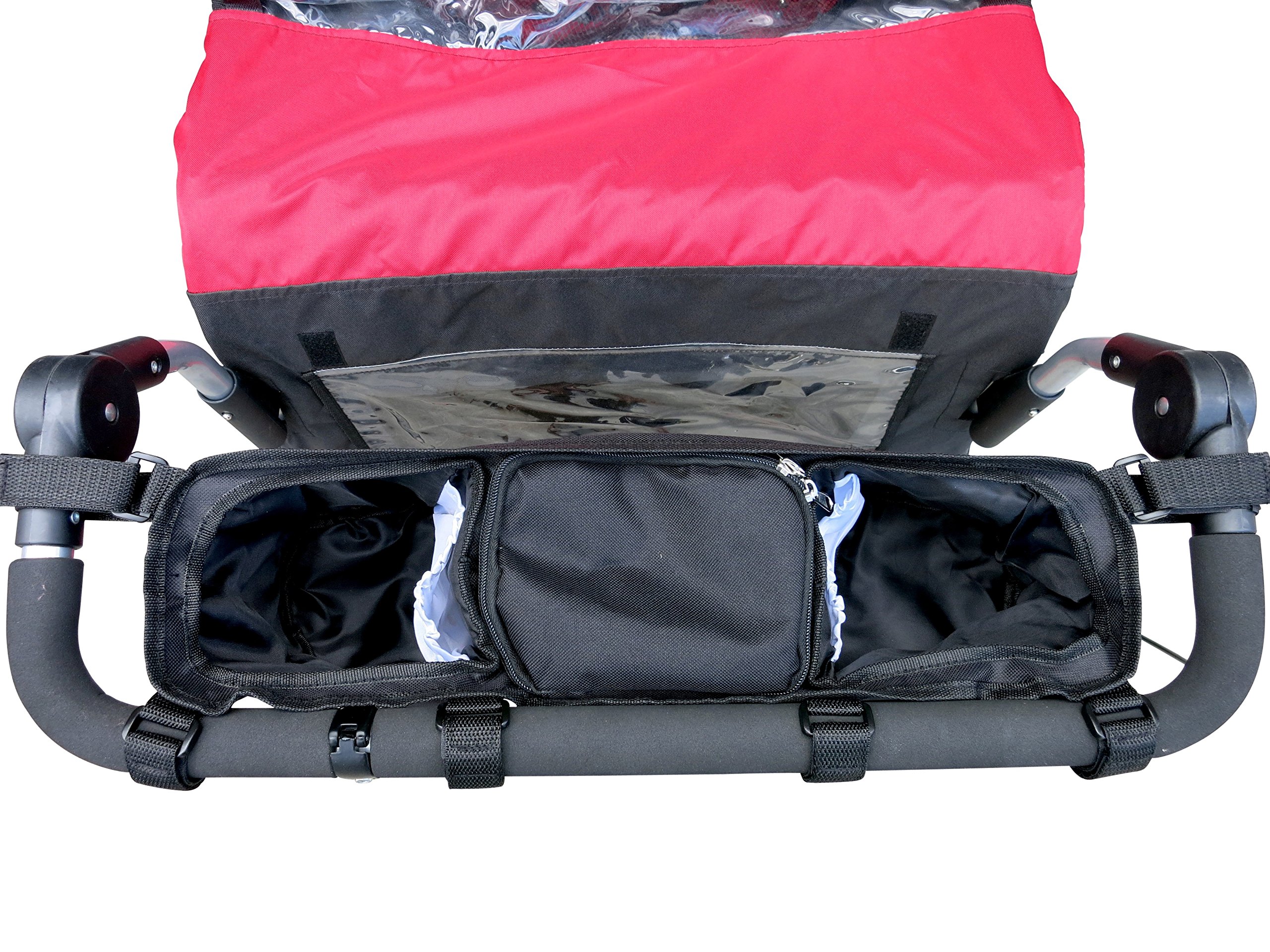 Booyah Double Stroller Organizer - Baby & Large Pet Stroller Accessory for Diapers, Toys & Essentials | Perfect for Travel, Shopping & Outdoor Adventures