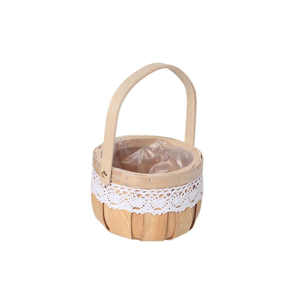 Woven Storage Basket with Handle - Laundry & Blanket Organizer for Home & Office