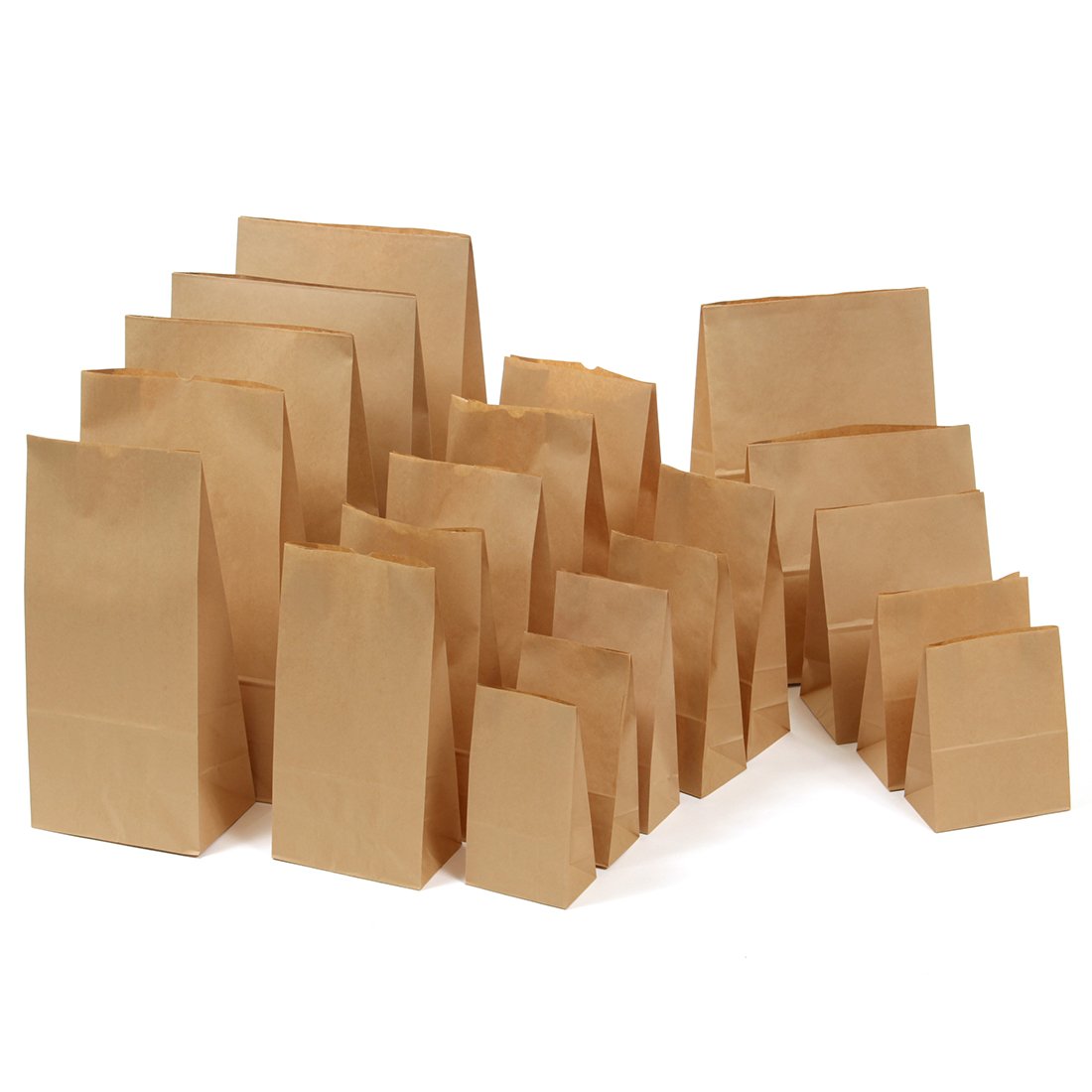 Eco-Friendly Unbleached Square Bottom Paper Bags with Gusset - Pack of 100 Sheets (H6 Size) | Perfect for Retail Packaging, Gift Bags & Eco-Conscious Shopping