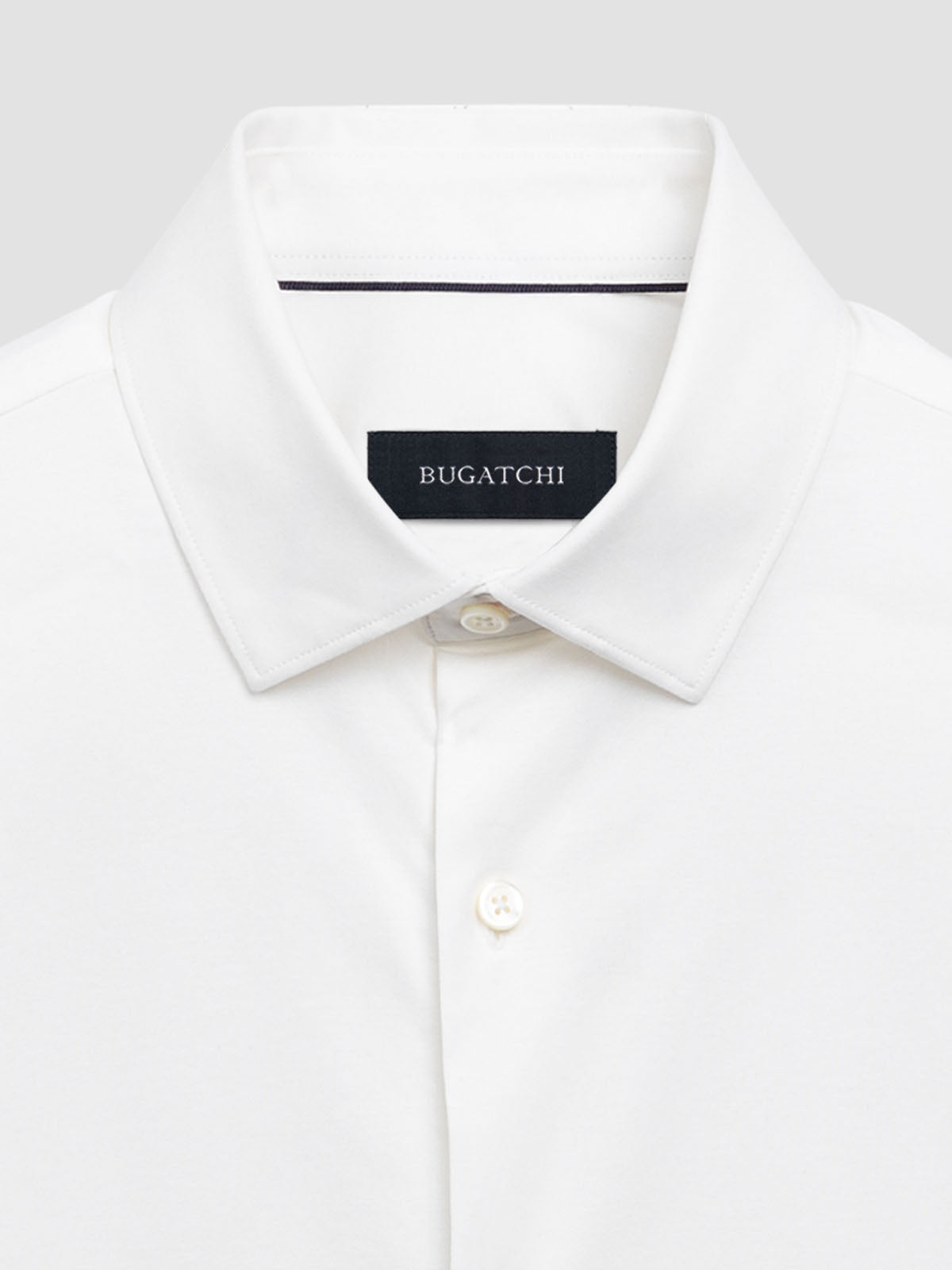 Bugatchi Ooohcotton Solid Sport Shirt for Men - Premium White Cotton Casual Button Down Shirt for Golf, Business & Outdoor Activities