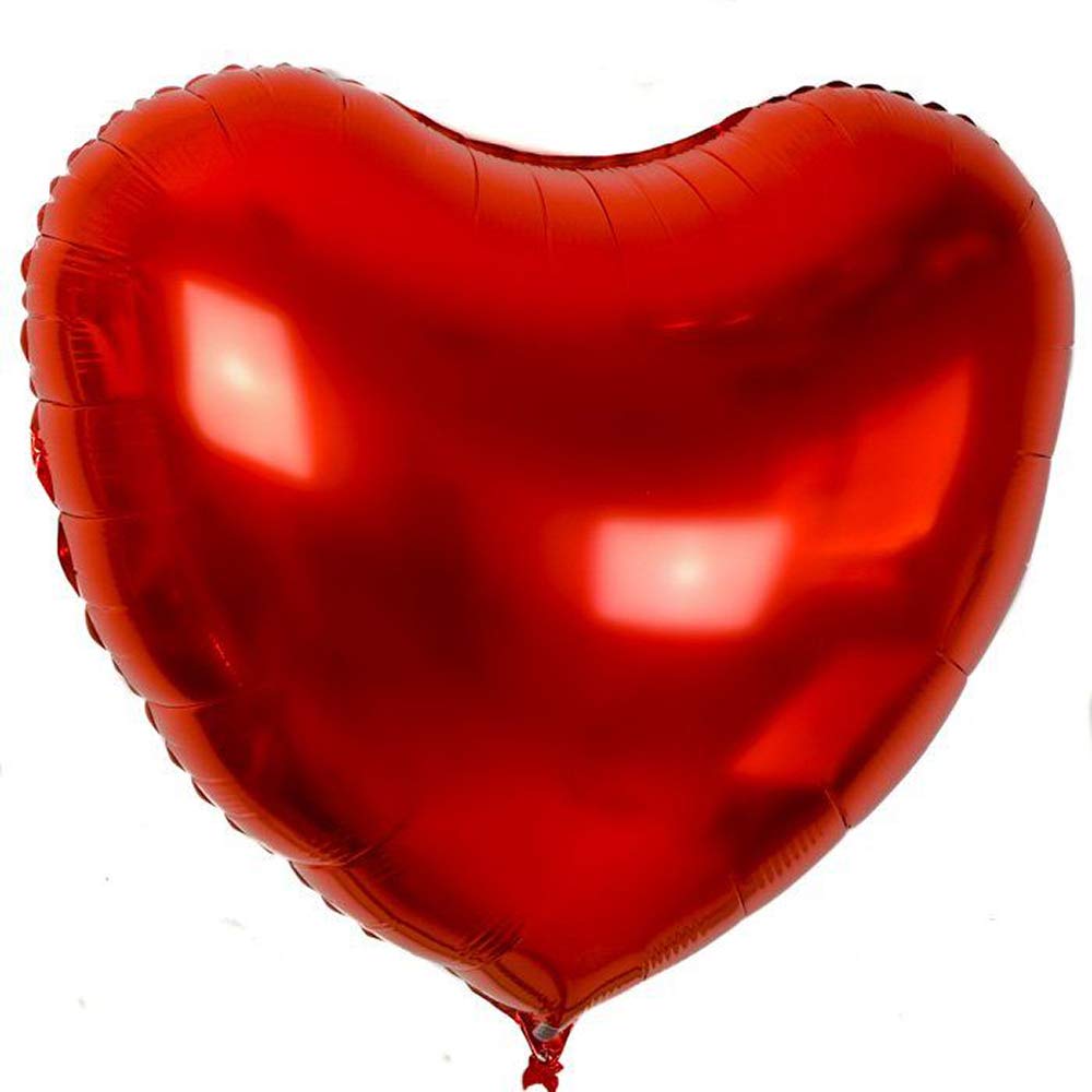 10 Pack Red Heart Shaped Mylar Foil Balloons for Valentine's Day, Anniversary, Wedding Decorations & Party Supplies