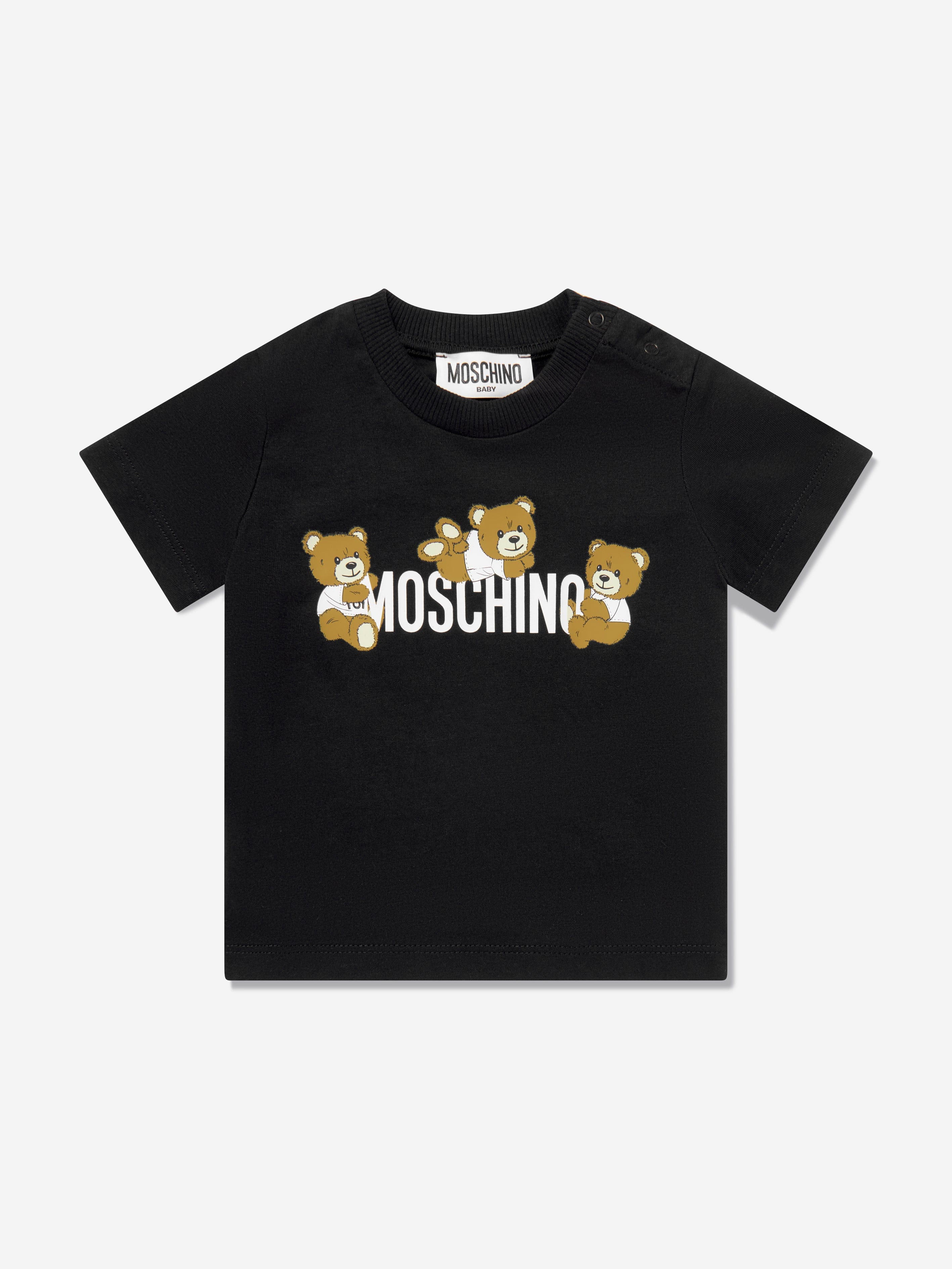 Adorable Baby Teddy Bear Logo Short Sleeve Set - Black Cotton Outfit for Newborns & Toddlers | Perfect for Playtime, Family Photos & Everyday Wear