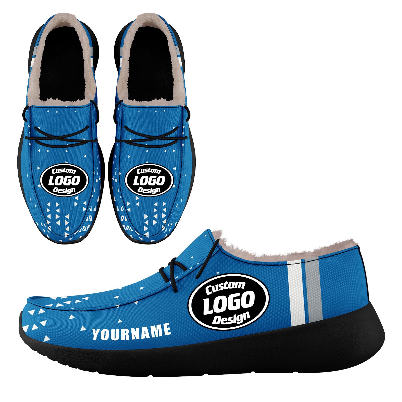 Custom Blue & White Detroit Shoes - Personalized Sneakers for Men & Women | Comfortable & Stylish Casual Wear for Walking, Running & Everyday Use (FN042 D020279, Size 11)