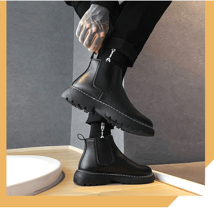 Lovevop British Style Leather Ankle Boots for Women - Fashionable & Comfortable Footwear for Fall, Winter, and Casual Outfits