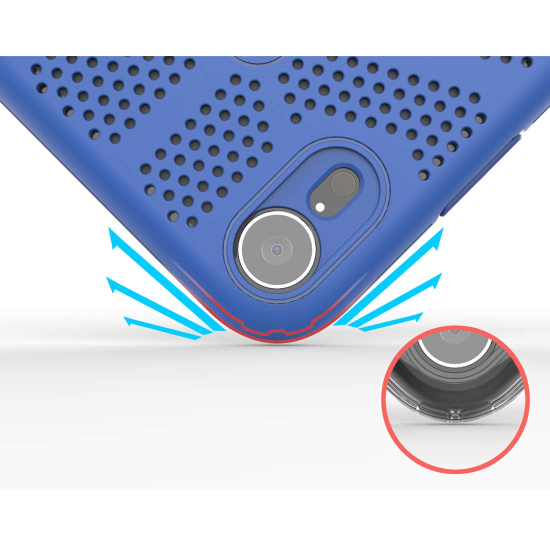 iPhone XR Cooling Phone Case - Heat Dissipation & Breathable TPU Protective Cover for iPhone XR 6.1 Inch (2018) | Blue | Perfect for Gaming, Outdoor Activities & Hot Weather Use