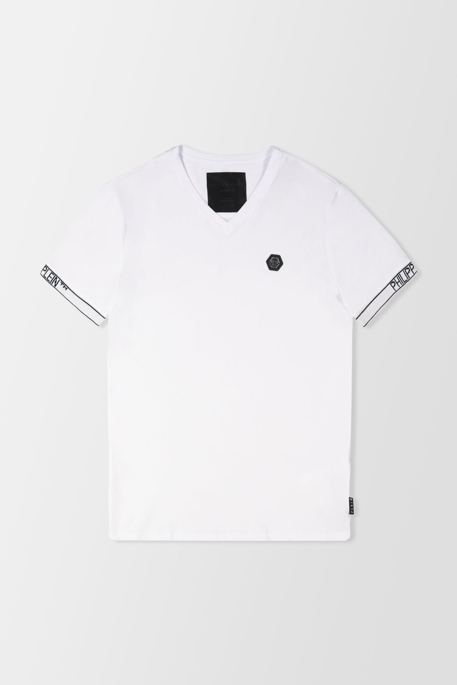 Philipp Plein White V-Neck Short Sleeve T-Shirt for Men - Casual Summer Wear & Street Style Outfits