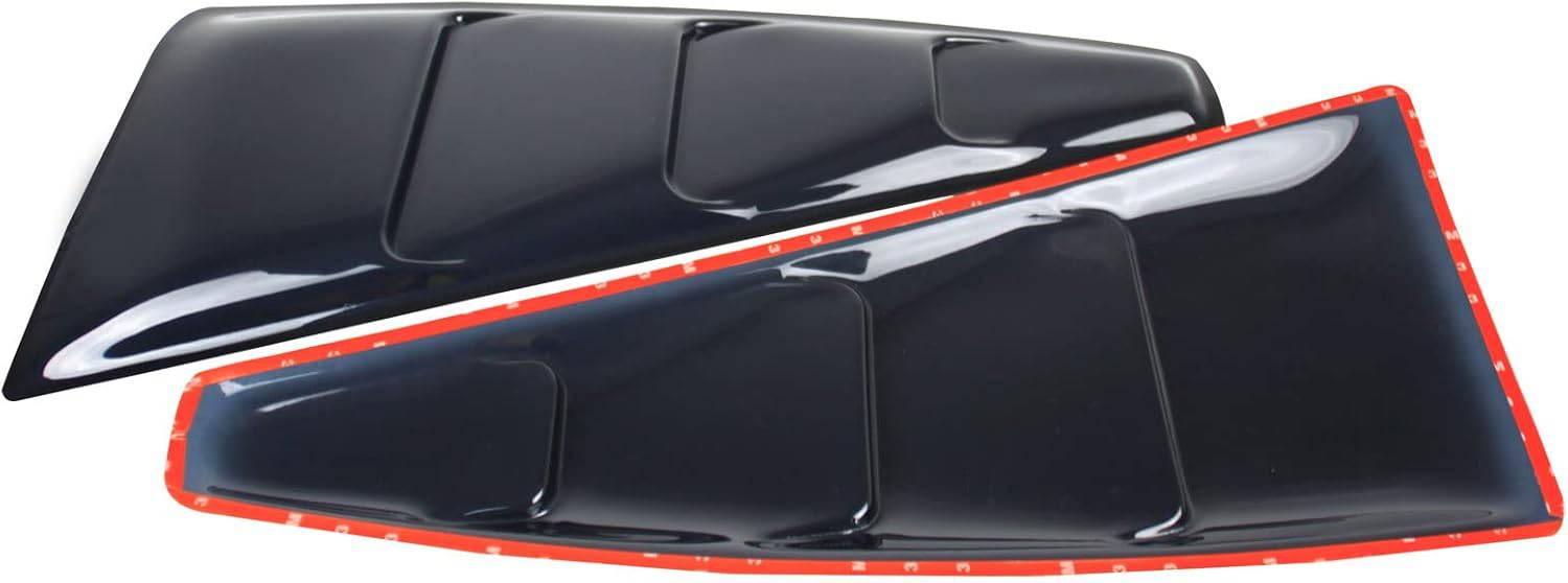 2005-2014 Ford Mustang Side Window Louvers - WDL FM05 V Visor Style Unpainted Acrylic Window Scoop for Enhanced Style & Sun Protection - Perfect for Car Shows & Daily Driving