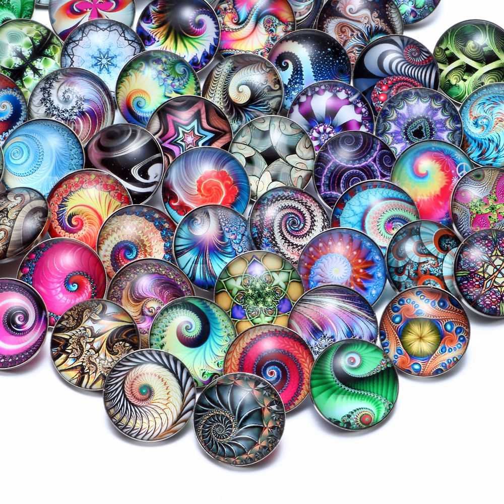 50 PCS 18mm Snap Jewelry Charms - Interchangeable DIY Snap Charms for Bracelets & Necklaces - Glass Snap Button Charms for Jewelry Making - Perfect for DIY Crafts, Gifts, and Fashion Accessories
