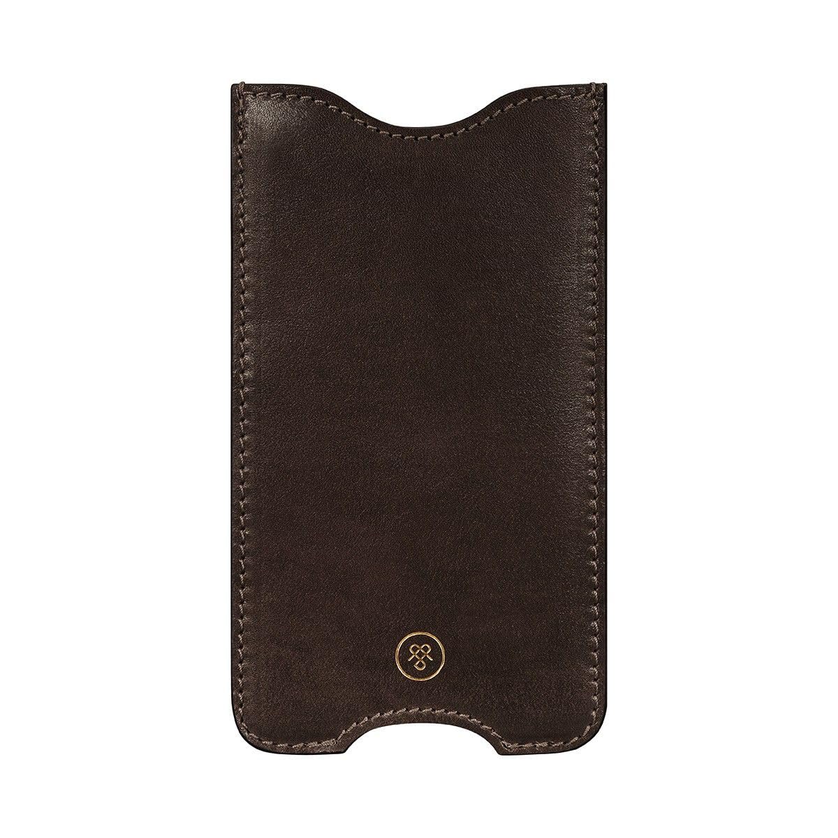 Maxwell Scott Bags The Leoni Genuine Leather iPhone 11 Case - Chocolate Brown | Slim Protective Cover for Everyday Use & Business Travel