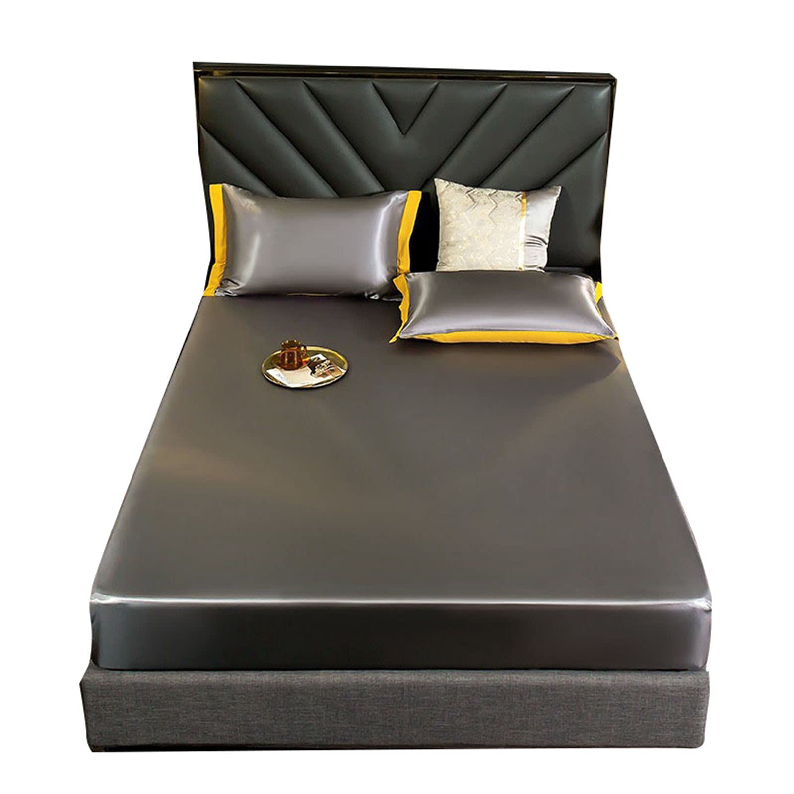 VALINK Full Fitted Sheet Set - Ultra Soft Ice Cooling Bed Sheets with Pillowcases, Non-Slip Deep Pocket Design, Fade & Wrinkle Resistant, Machine Washable - Perfect for Hot Sleepers & Summer Nights